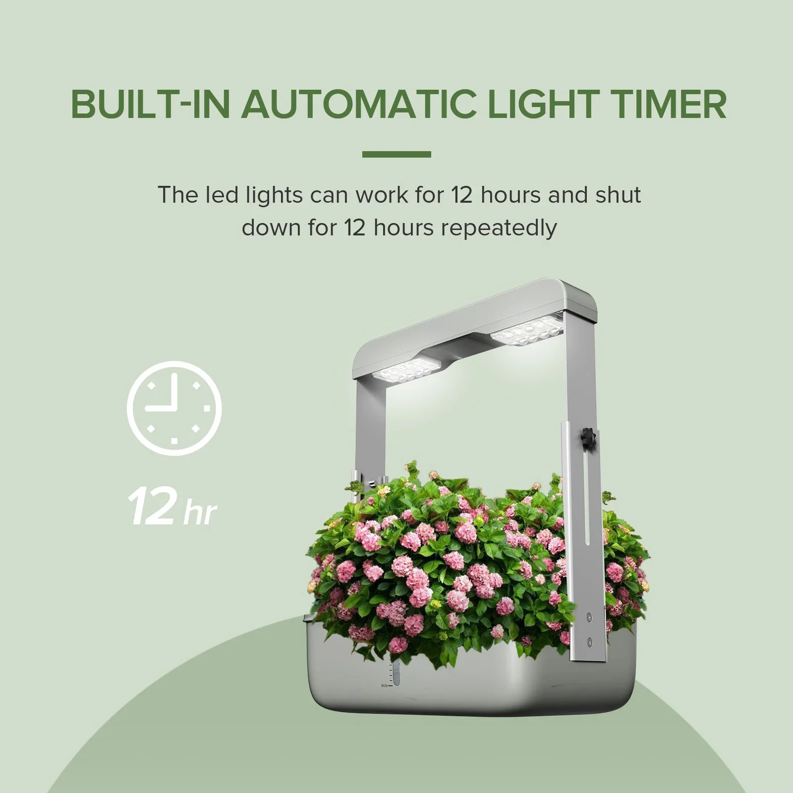 20W Home Intelligent LED Hydroponic Growing System Herb Garden Planter Lazy Self Watering Planter Flower Plant Pot