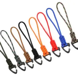 Triangle Buckle Paracord Keychain Anti-lost High Strength Braided Woven Keychain 20cm Wear-resistant Parachute Cord Carabiner