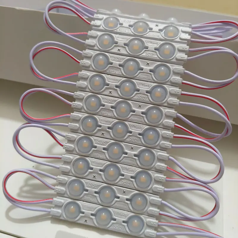 

DC 12V 2835 LED Module IP65 Waterproof 3LEDs Injection Module Light 200PCS/Pack 1.5W Super Bright For Light Box & Channel Letter