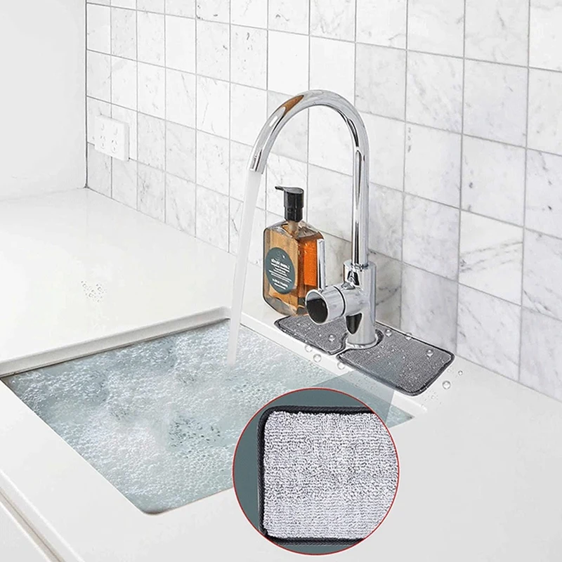 Kitchen Faucet Absorbent Mat Sink Splash Guard Splash Catcher Drying Towel Countertop Protector For Kitchen Bathroom