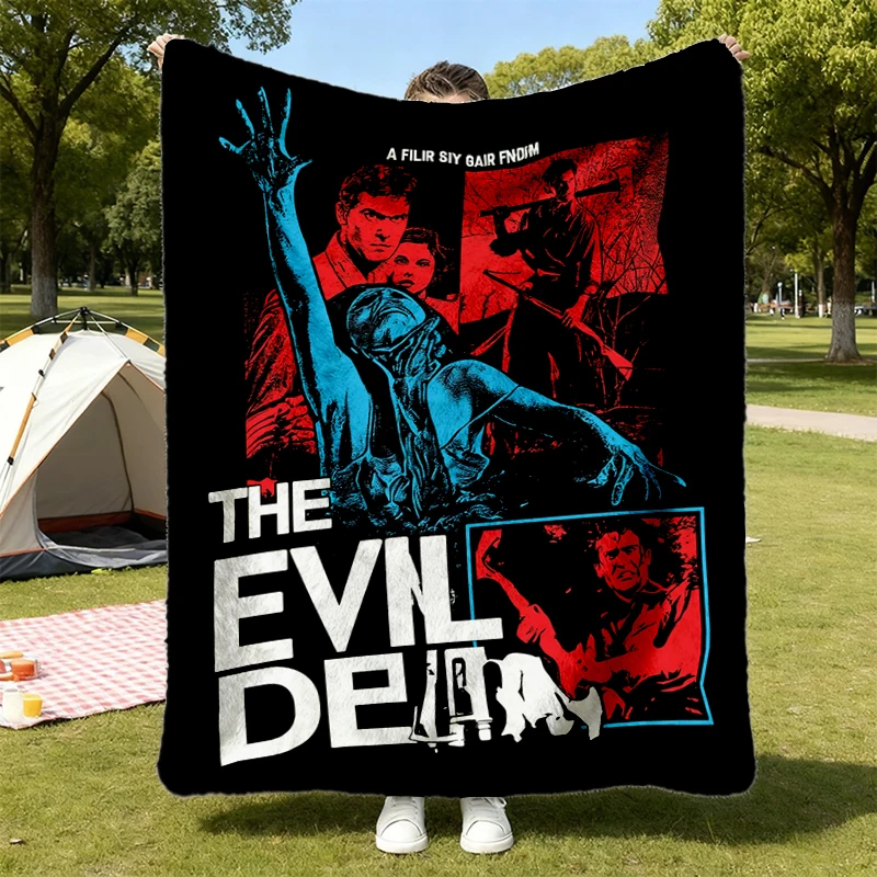 The Evil Dead Flannel Throw 1981 - Bruce Campbell Ash Williams Flannel Blanket - Sam Raimi Horror Movie - Necronomicon V