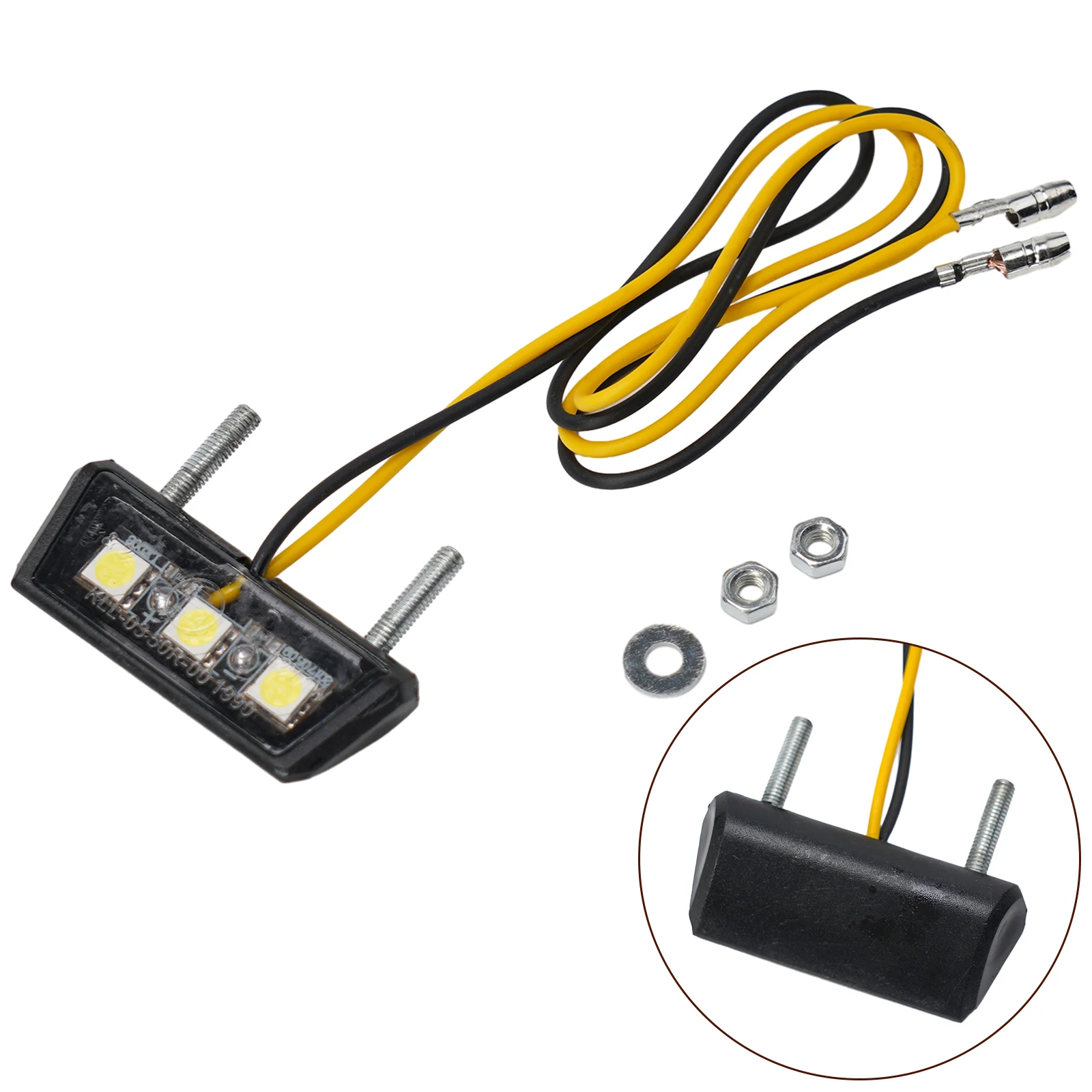 Luz LED para matrícula de motocicleta, luces traseras LED de 12V, indicadores de luz blanca de plástico Universal, pieza de motocicleta, 1 ud.