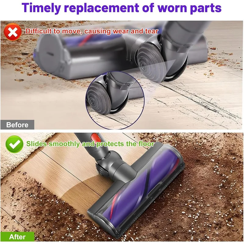 A83G-V عجلات كروية + موصل رأس المكنسة الكهربائية لقطع غيار دايسون V10 V11 V15 رأس تنظيف عزم دوران عالي 100 وات