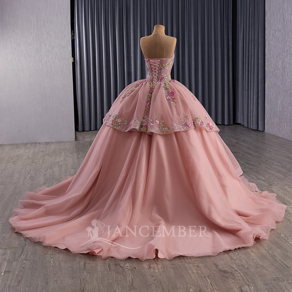 Abito da ballo personalizzato Abiti Quinceanera convertibili di 15 anni 2 in 1 Abiti rosa da 15 quinceañeras Abito da ballo per feste