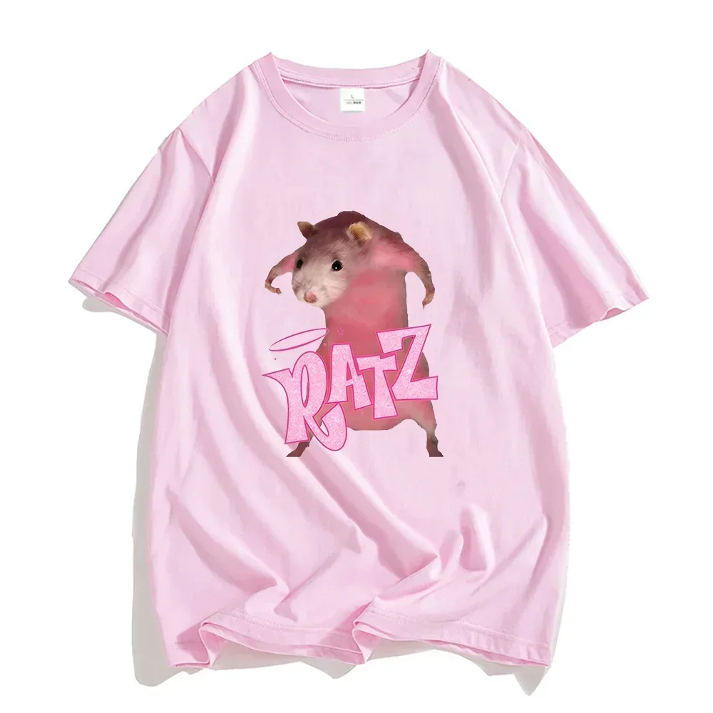 Ratz Mouse Cartoon Printed T-shirt damski Casual T-shirt z krótkim rękawem Casual Kawaii Summer O-neck Tshirt Cute Male Soft Shirts