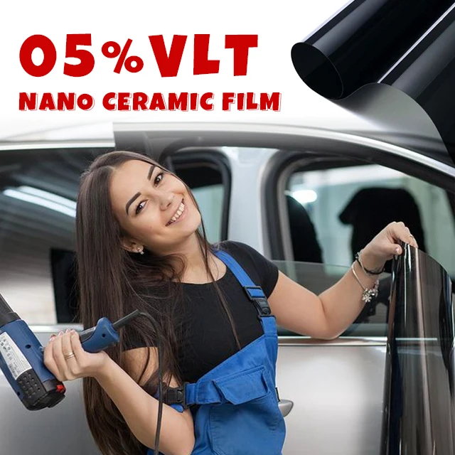 VLT05% 72/76/80/90/100cm x 152cm IR100%  2 MIL Hd Nano ceramic film Car and Home window film Glass film Building film sunscreen