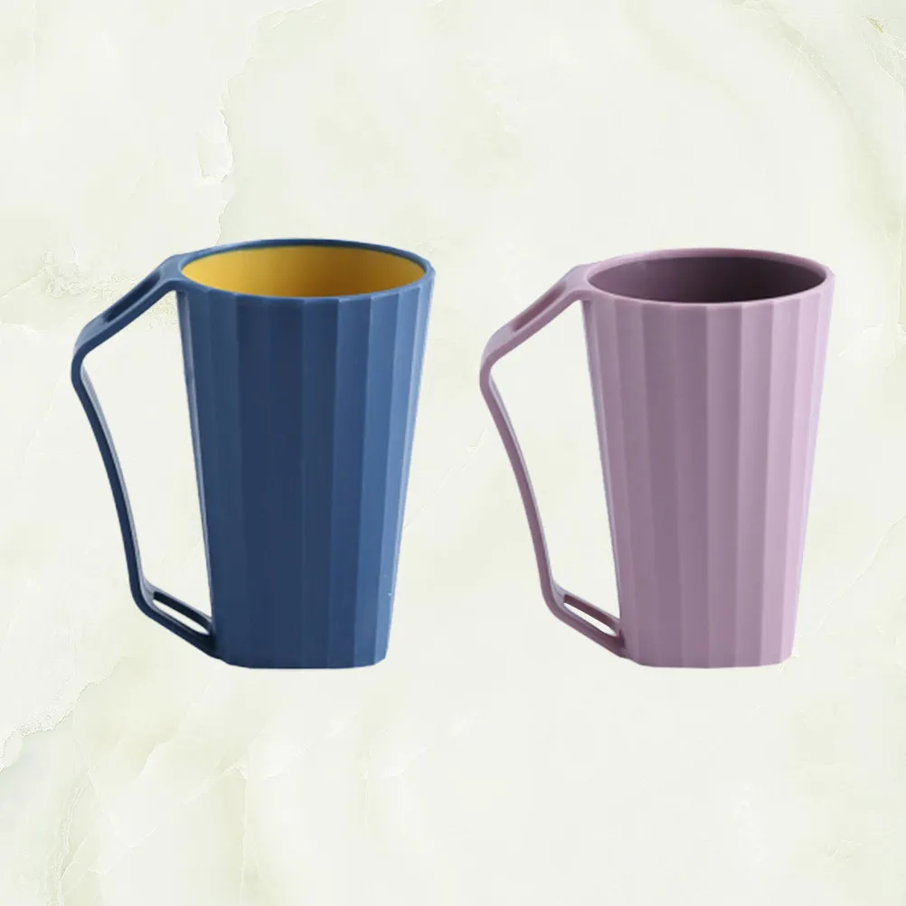 2Pcs Handle Mouth Rinse Cup Portable Travel Tooth-Brushing Cup Toothpaste Organizer Dark Blue Dusty Pink Toothpaste Tube