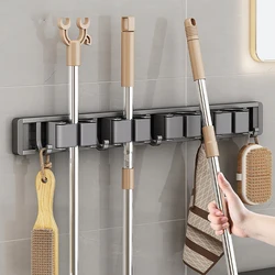 Mop Broom Holder Hooks Bathroom Tools Storage Rack Duty Practical Clip Hook Organizers Space-saving Hanger Slots Mops Holder