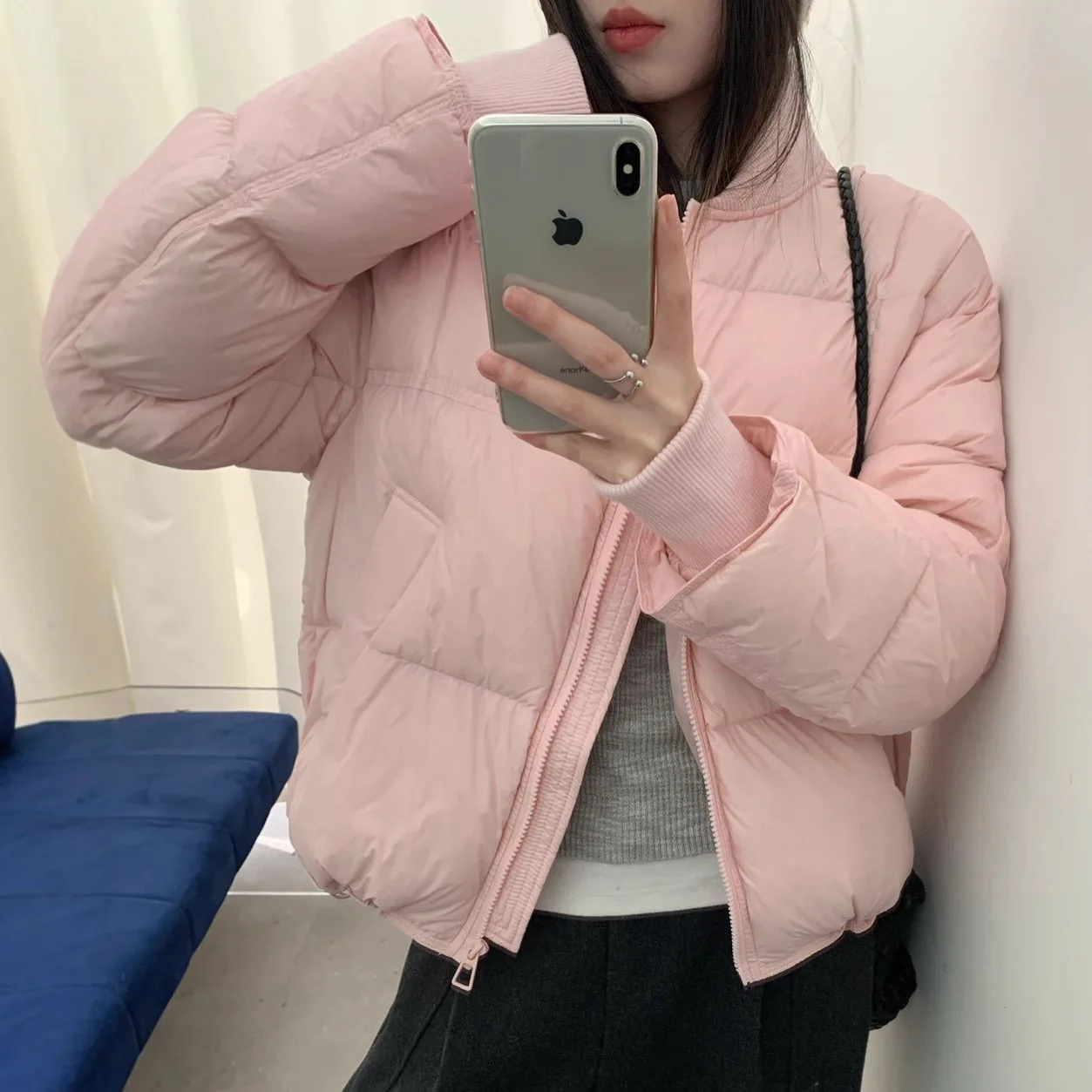 سترة منتفخة 90% الأبيض بطة أسفل سترة 2026 شتاء جديد قصير أسفل سترة للنساء البخاخ رشاقته الخبز معطف ملابس خارجية