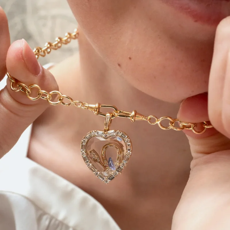 

Diamond Charm Necklace Floating Charms For Lockets Personality DIY Birthstone Pendant Memory Jewelry Christmas Gifts For Women