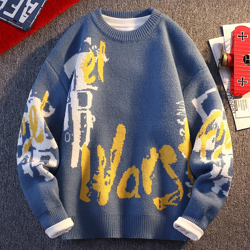 Designer Original Men's Autumn Luxury Long Sleeves Knit Sweater Jacquard Keep Warm Round Neck Pullover Leisure Trend Men's Tops