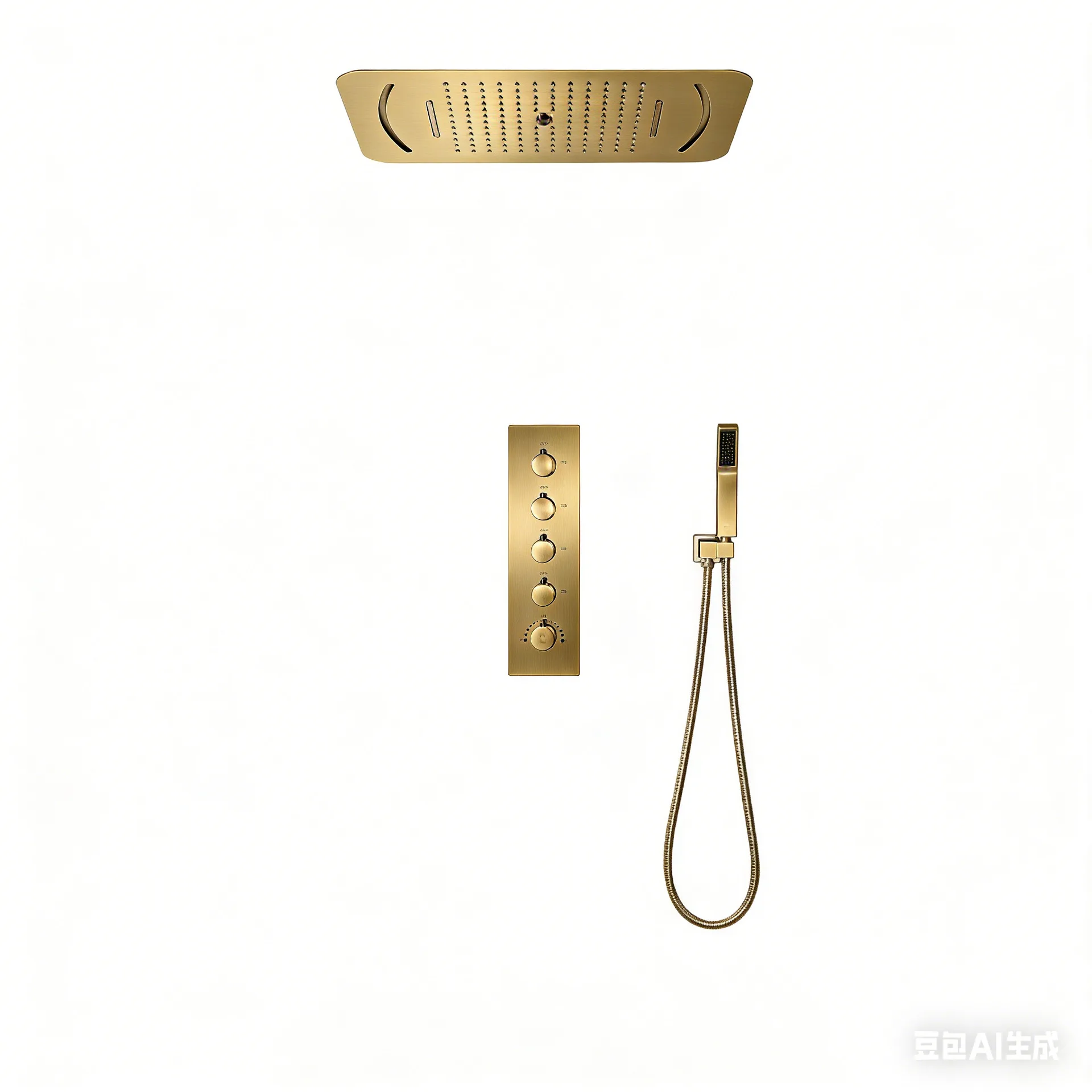 Intelligent Embedded Three-function Top Spray Bathroom LED Shower Shower Set Ruskin