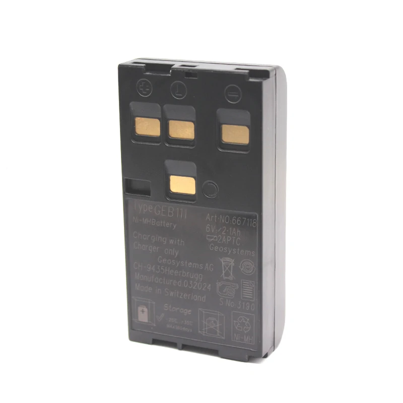 Batería NiMH GEB111 de 6V 2100mAh para Estación Total Leica DNA03 TC407 GS50 SR530, Repuesto para Instrumentos de Topografía