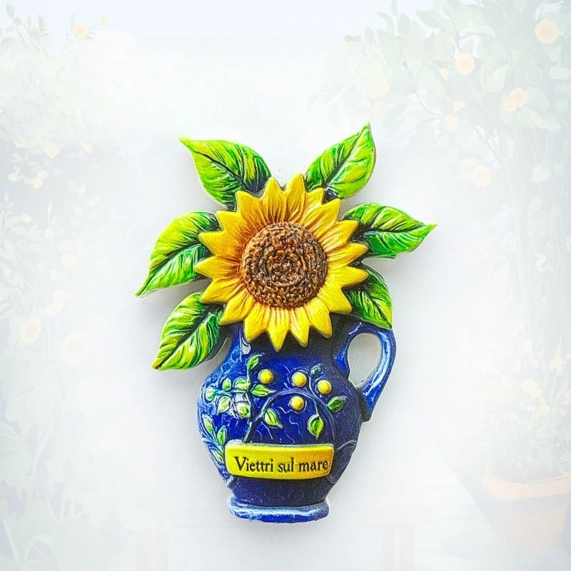 Imán para Refrigerador Vietri Sul Mare - Jarrón de Cerámica 3D Artesanal, Recuerdo Único de la Costa Italiana, Regalo para Viajeros, Decoración Mediterránea para el Hogar