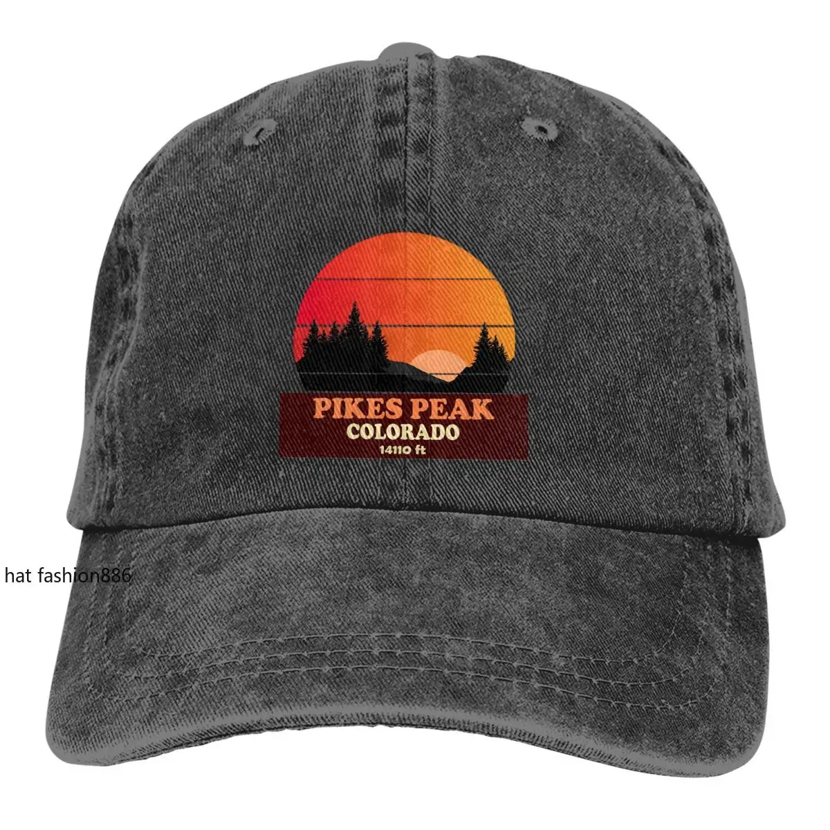 Washed Men's Baseball Cap Pikes Peak Colorado Trucker Snapback Caps Dad Hat Climbing Outdoor Sports Golf Hats