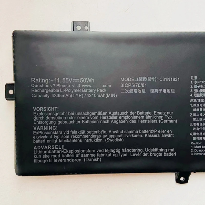 C31N1831 Battery For Asus Zenbook 14 UX433FA UX433FN UX433FQ Notebook P P3540FB P3548FA P574FA PE574FA PX574F Pro 3548FA 574FA