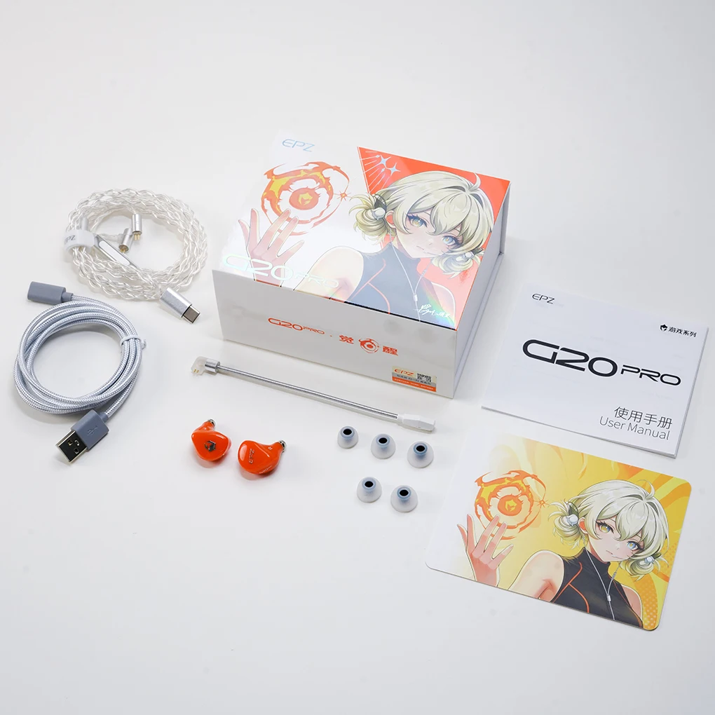 EPZ G20pro In-Ear Oordopjes HIFI Muziek E-Gaming IEMs 10mm LCP PU Dynamische Driver Type-C Plug Bedrade Oordopjes met Afneembare Kabel