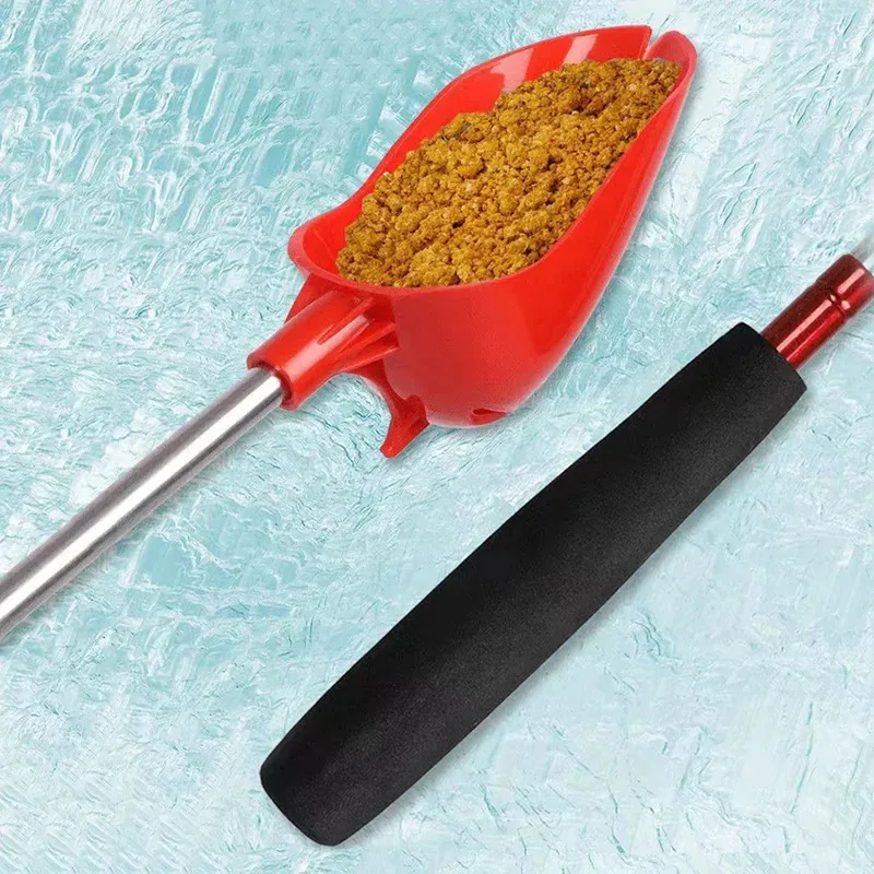 Bait Throwing Spoons Retractable Fish Bait Casting Scoop Lightweight Long Handle Non Slip Fishing Tackle Accessory image 2