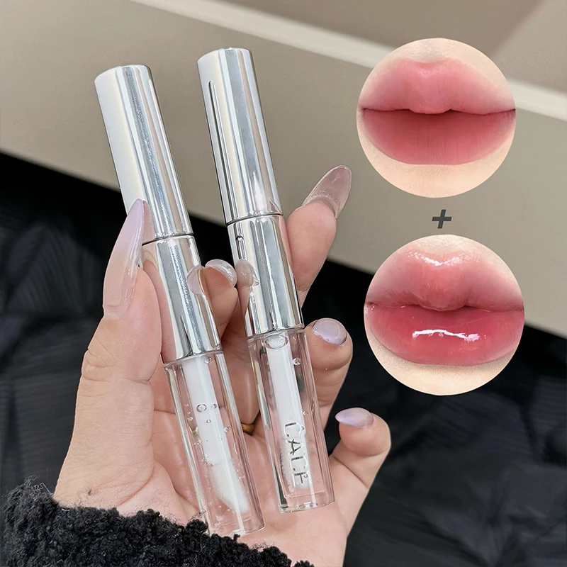 CACE Double Head Lip Glaze And Matte Liquid Lipstick Moisturizing Mirror Water Glazed Lipgloss Hydrating Lip Tint Cosmetics