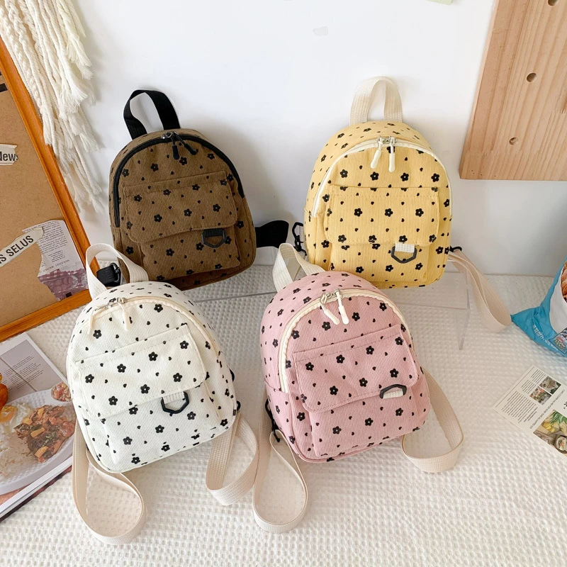 กระเป๋าเป้แฟชั่นผ้าลูกฟูกสำหรับ tas ransel MINI, กระเป๋านักเรียนใส่ไปโรงเรียนลำลองแบบเรียบง่ายมีความจุมากมีส่วนตัวเหมาะสำหรับเป็นของขวัญกระเป๋าเป้ขนาดเล็ก