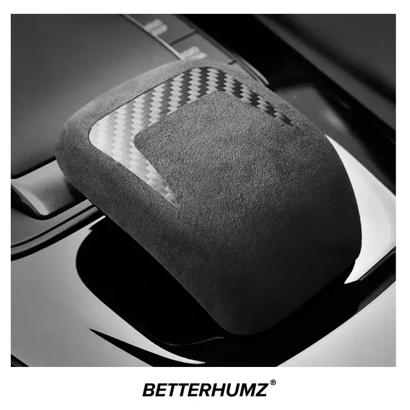

Interior Stickers Carbon Fiber For Mercedes A Class W177 CLA C118 Gear Shifter Knob Trim Cover Sticker Made of Alcantara Car Int