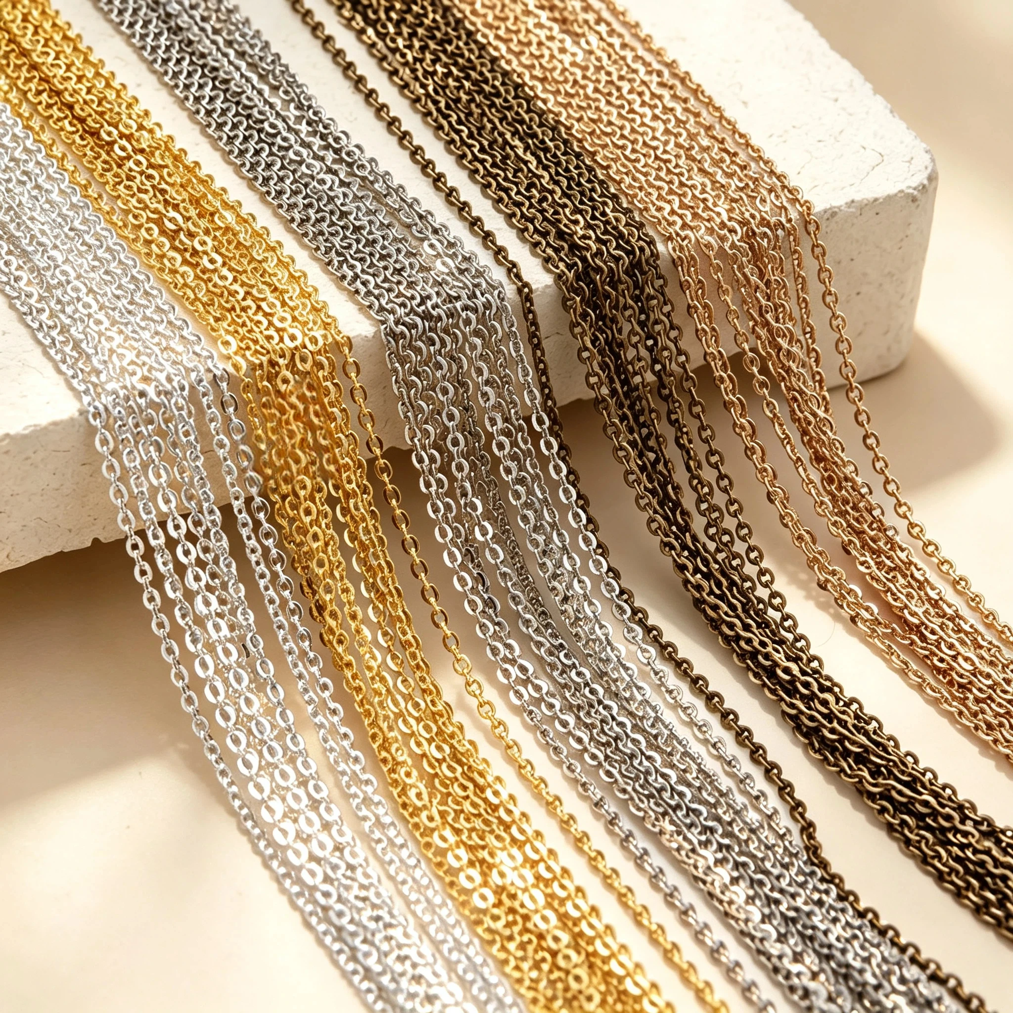 5M 1 1.5 2 2.8 mm Dense Round Open Link Ring Copper Metal Chain For Making Jewelry Findings Necklace Bracelet Diy Accessories