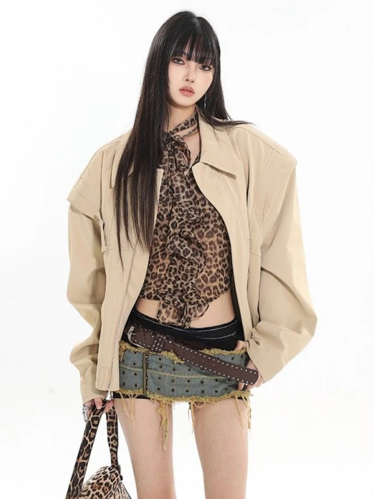 Harajuku ليوبارد طباعة سليم صالح النساء الدبابات الشارع الشهير الجرونج تكدرت خمر عارية الذراعين المحاصيل الأعلى Y2k قمصان الجمالية الصيف