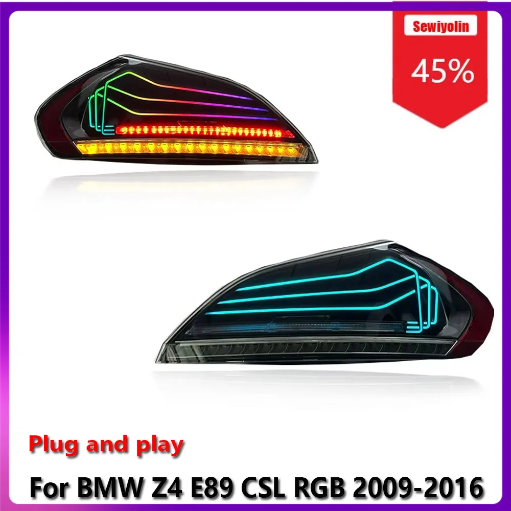 

Автомобильные светодиодные задние фонари, аксессуары для BMW Z4 E89 CSL RGB 2009-2016, авто противотуманные DRL, стоп-сигнал, указатель поворота, Plug and Play