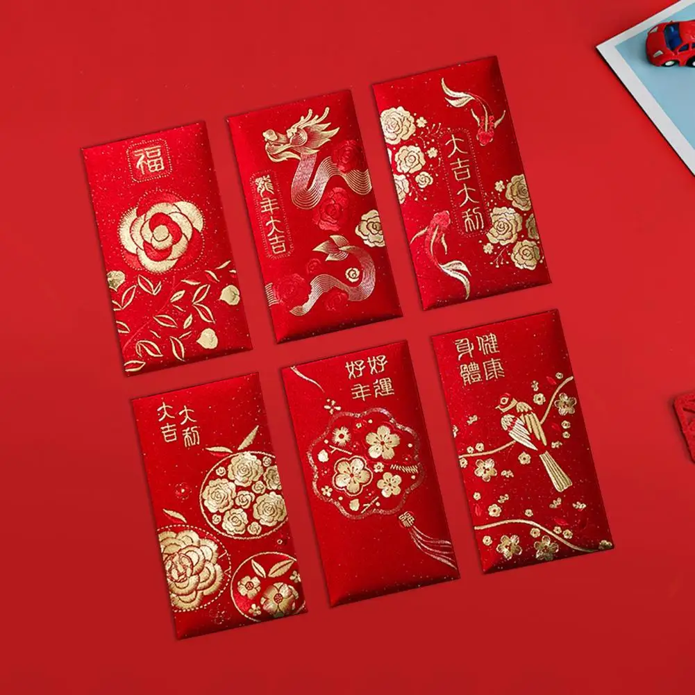 Festive Envelopes Joyful Atmosphere Envelopes 2024 Year of Dragon Envelope Pack Cartoon Zodiac Dragon Lucky Blessing for Chinese