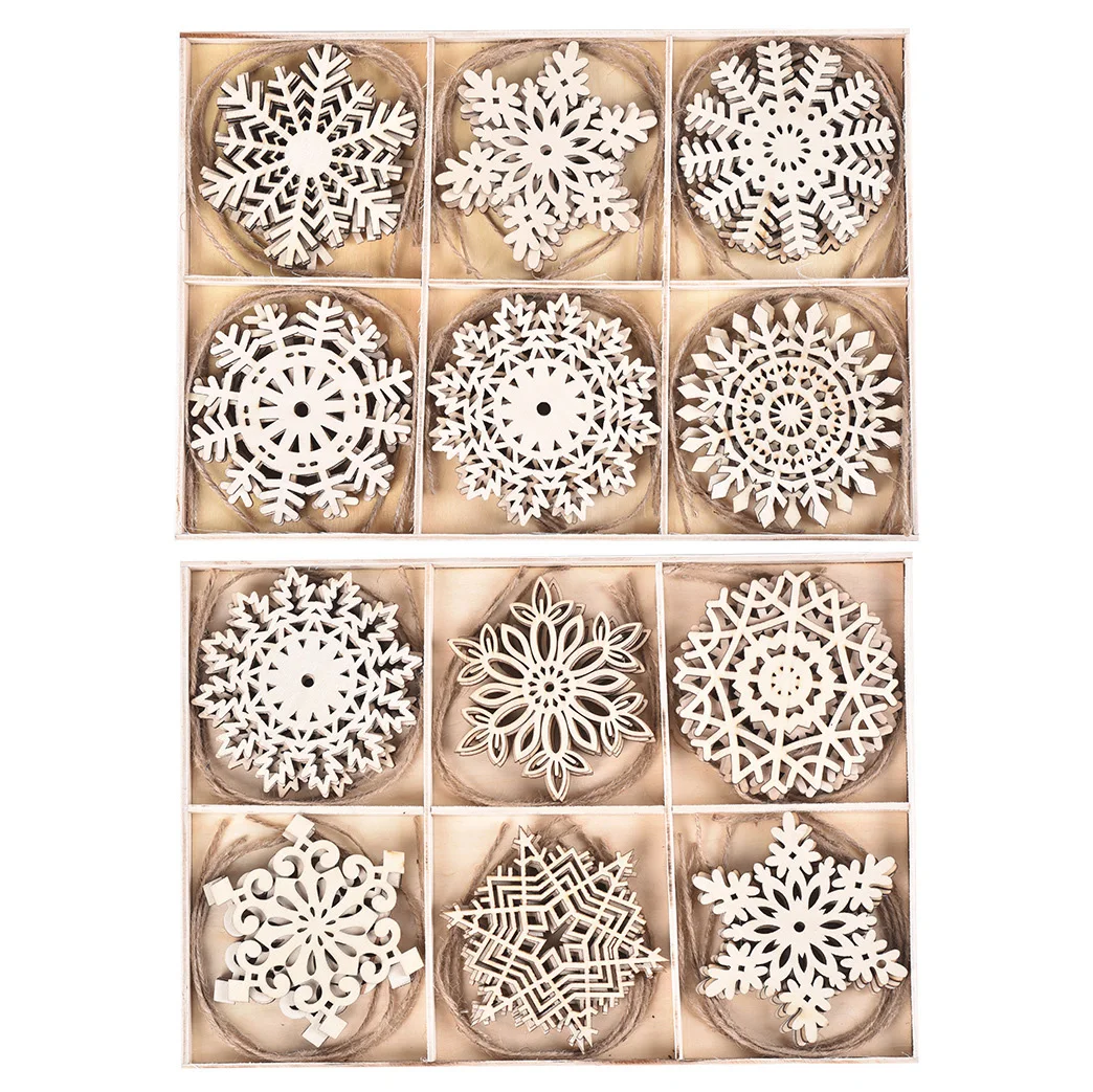 Wooden Snowflake Decor Unfinished Wooden Cutouts Christmas Crafts DIY