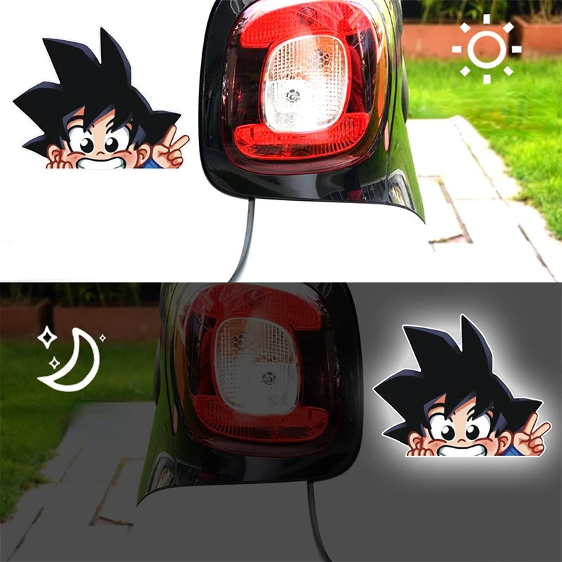 Seven Dragon Ball Reflective Anime Car Stickers Kuririn Son Goku Vegeta IV Car Glass Decorative Stickers Children\'s Toys Gifts