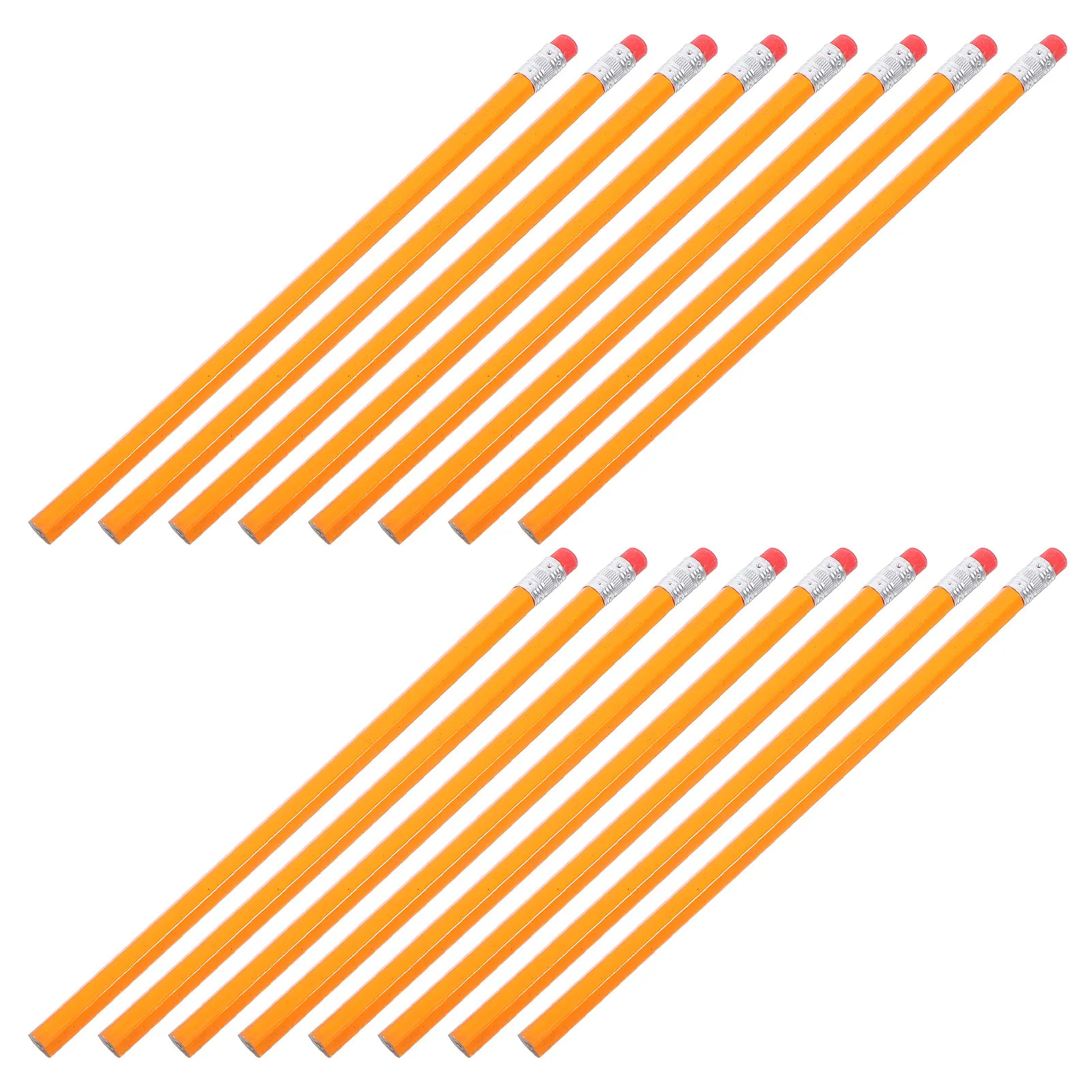 100Pcs Long Wood Pencils with Erasers Comfortable Grip Smooth Lines Multi Function Writing Pencils Bulk Classroom Office School