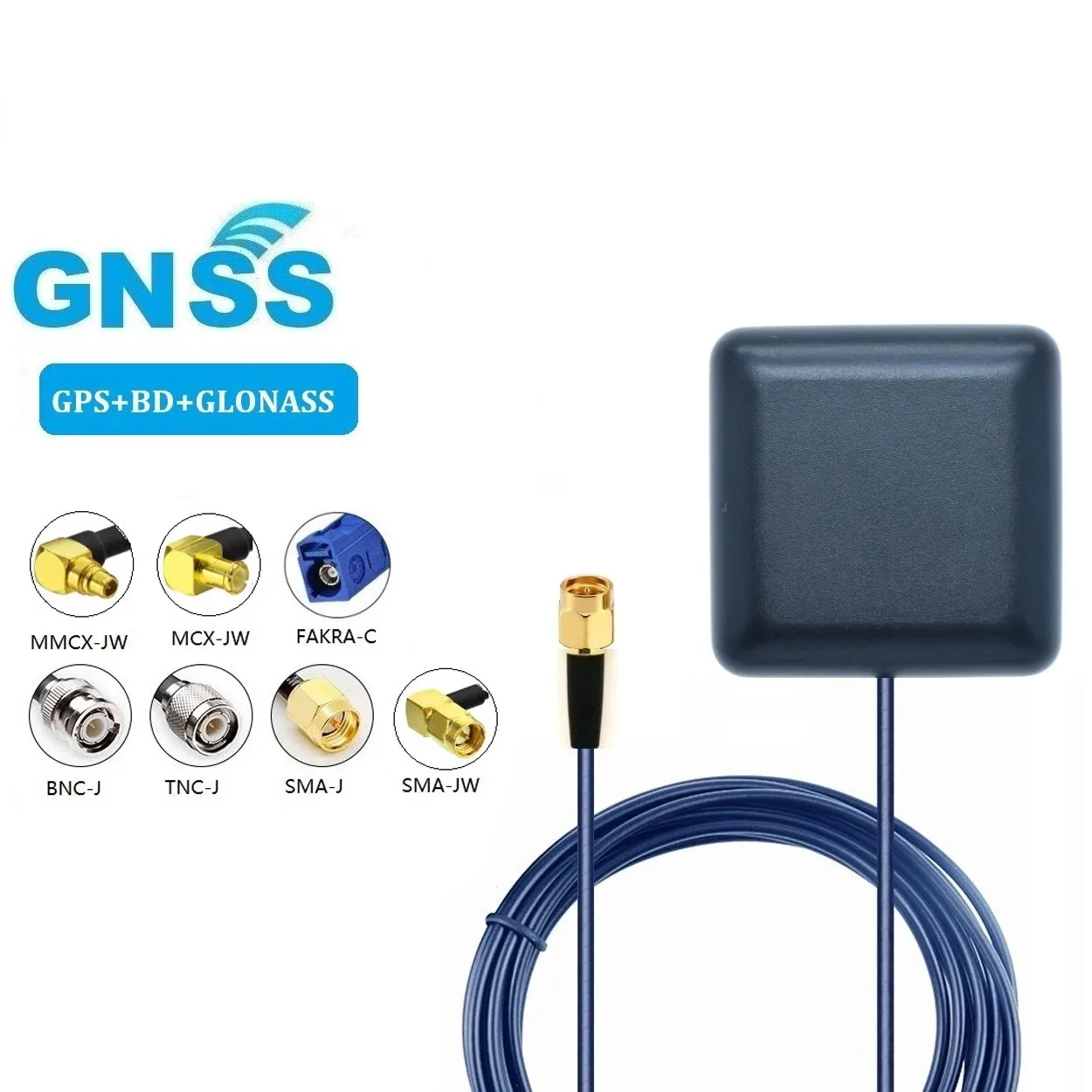 

1Meter GPS + Glonass Antenna GNSS Antenna External Car GPS Receiver SMA BNC TNC FAKRA MCX MMCX Magnetic ABS