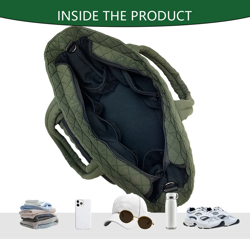 Women Pickleball Bag Large Capacity Tennis Squash Racquet Handbag Army Green Portable Padel Pickleball Badminton Shoulder Bags