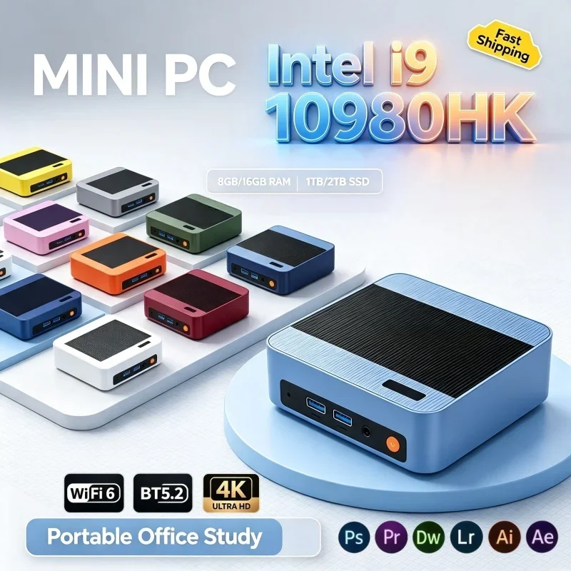 Portable Pocket Mini PC Intel I9-10980HK Processor 16GB RAM 2TB NVMe SSD 4K Output WiFi6 Home Gaming Desktop Mini Computer 2026