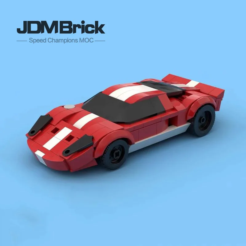 MOC Red Vintage Car Dual Color Sports Car puzzle puzzle small particle building block car parts pack confezione regalo giocattolo per bambini