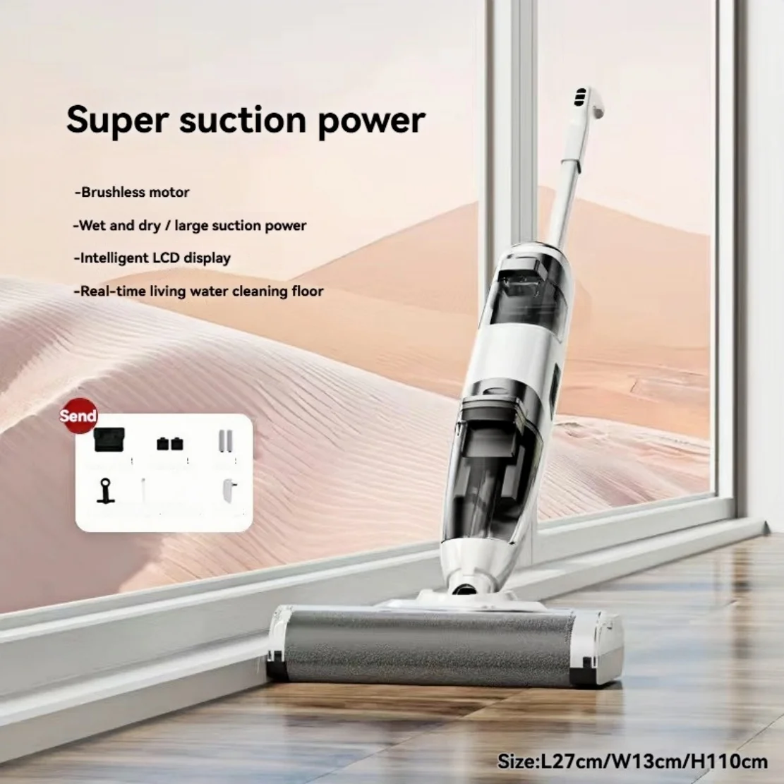 New Home appliance Mop machine BUTURE 50KPa 500W Cordless Wireless Vacuum mop combo Brushless motor High-efficiency cleaning