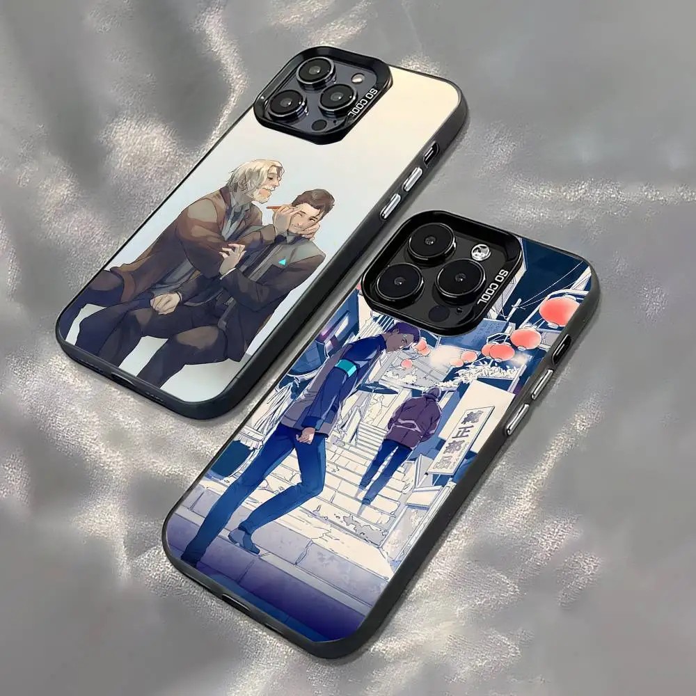 

Game C-Connor B-Become Human For iPhone 17,16,15,14,13,12,11,Mini,Pro,E,SE4,XS,MAX Black Shockproof Candy Matte Cover