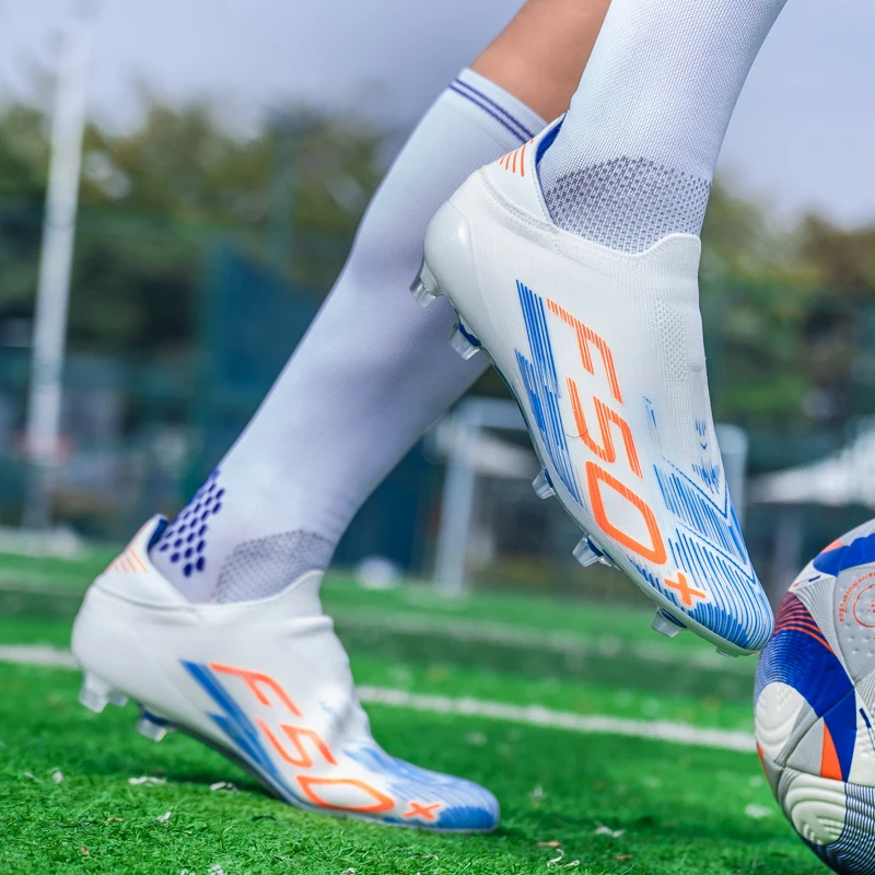 Men Original Field Football Boots Fast Ultralight Male Soccer Shoes Turf Long Spikes Outdoor Non Slip Breathable  Football Shoes