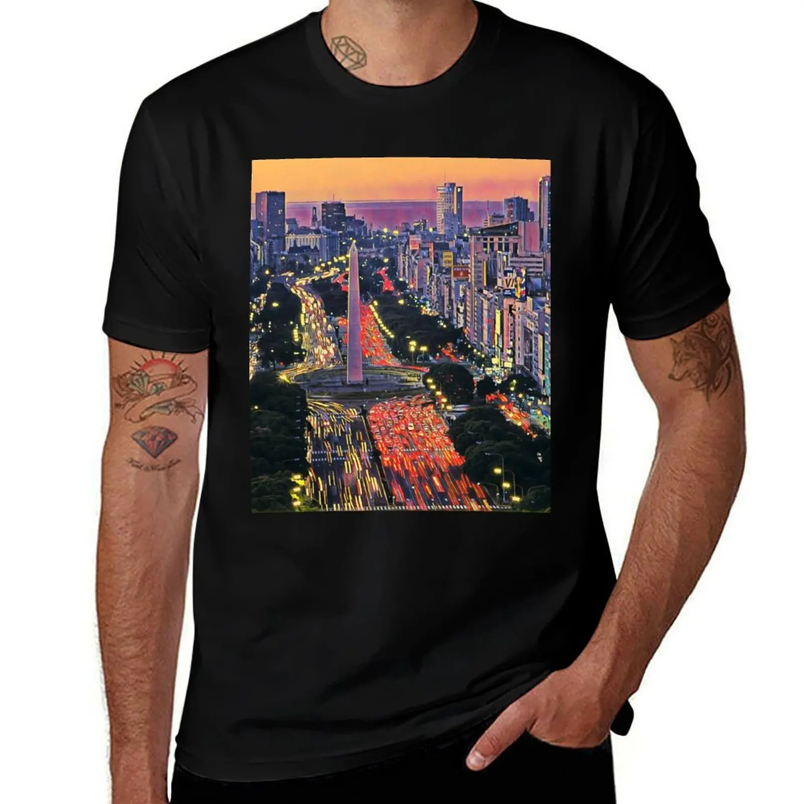 

Buenos Aires at Night T-Shirt man t shirt cotton high quality mens graphic t shirts