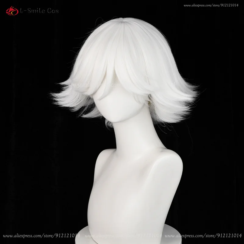 Anime Mi Zu Ki Cosplay Wigs 33cm Short White Mizuki Cosplay Wig Heat Resistant Synthetic Hair Halloween Party Wig + Wig Cap