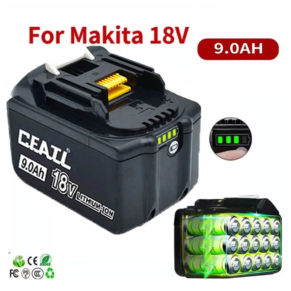 

Original For Makita 9.0Ah for Makita 18V Battery BL1840 BL1830B BL1850B BL1850 BL1860 BL1815 Replacement Lithium Battery