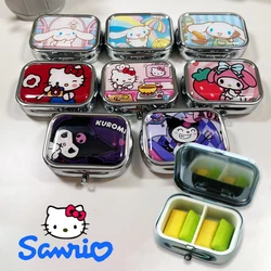 Sanrio portagioie carino Kawaii portagioie da viaggio portatile con organizzatore di gioielli a specchio HD scatola portaoggetti multifunzione regali