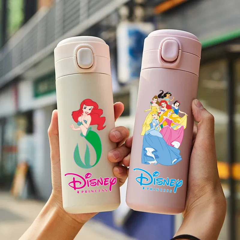 320/420ML Disney PrincessThermos Bottle Stainless Steel Vacuum Flask Insulated Water Bottle Travel Cup for Children Coffee Mug