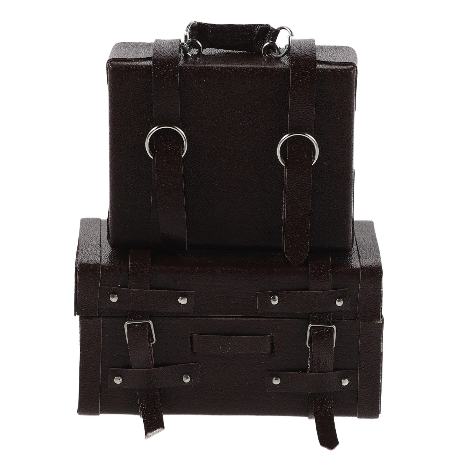 

2 шт. реалистичных винтажных мини-чемоданов в масштабе 1:12, миниатюрный багаж для кукольного домика, декор для дома, аксессуар для путешествий