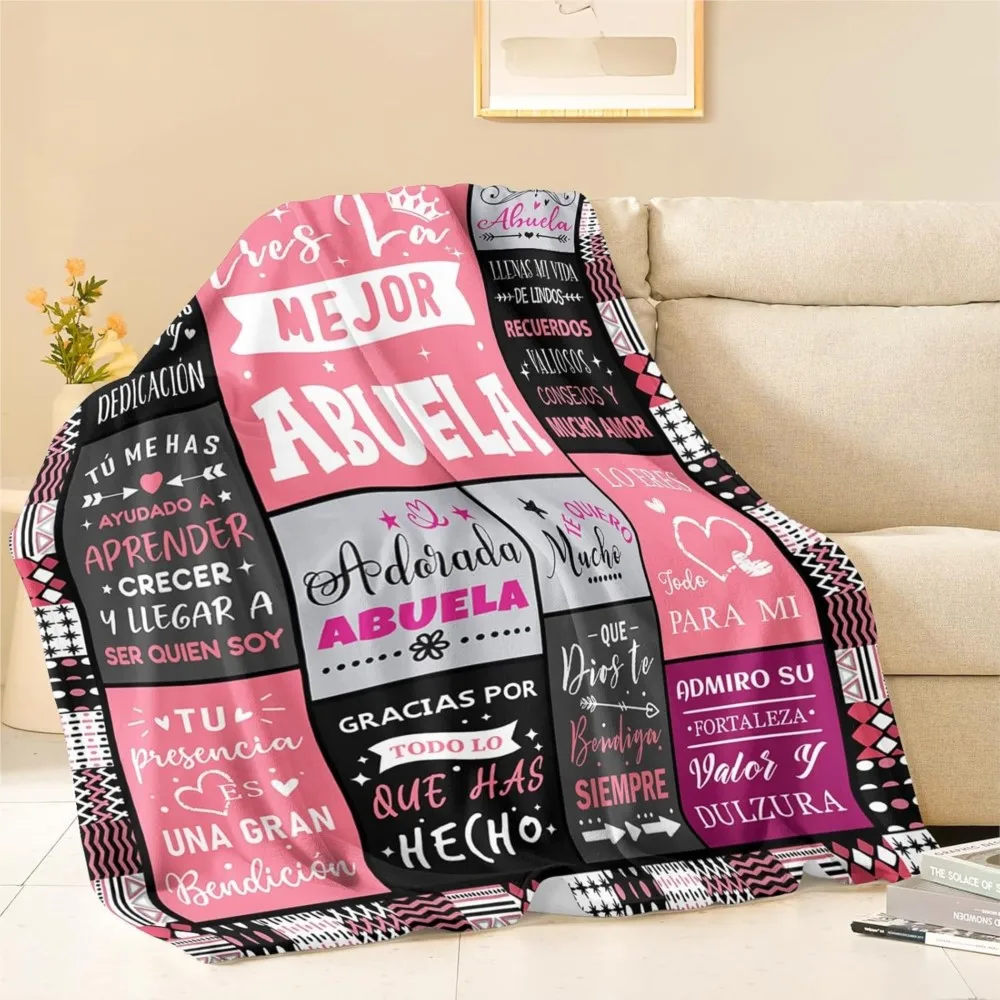 Perfect Gift to Abuela Blanket for Anniversary Birthday Mother's Day Fathers day for Mom Mama Dad Wife Sister Grandma Thin Throw