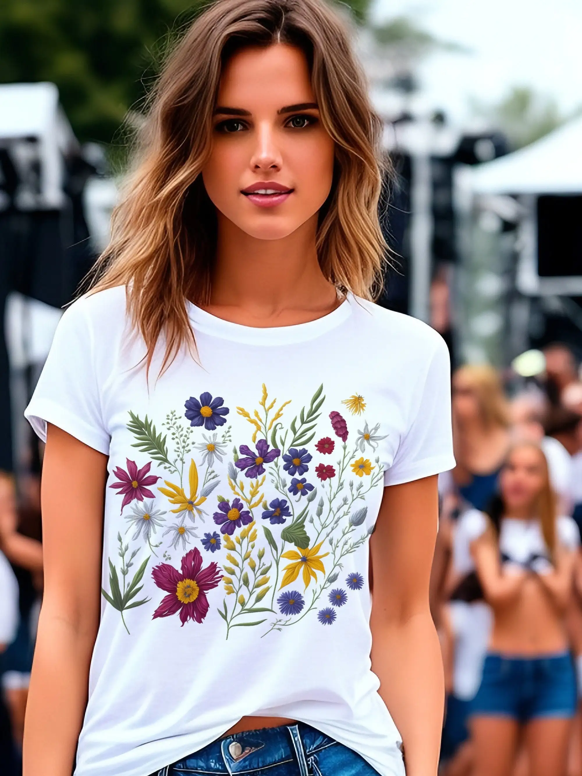 T Shirt Wildblumen Blüten Naturschutz Gartenliebe Natur Pflanzen Plant Mom Blumenliebhaber Gepresste Floristin 346Apt2