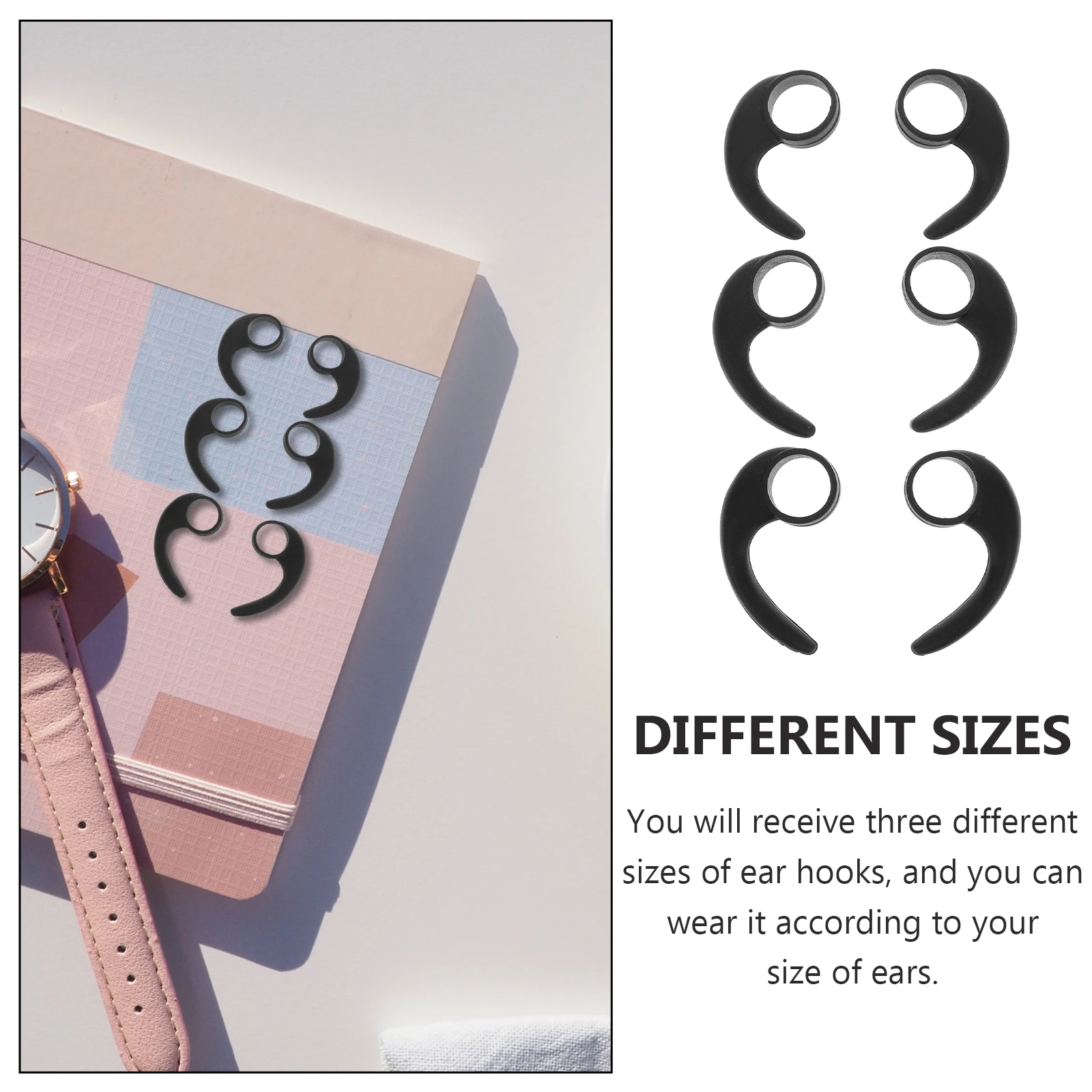 

6 Pcs Ear Wings Headset Support Holder Headphone Hooks for Regular Earbuds Earphones Universal Clip Work
