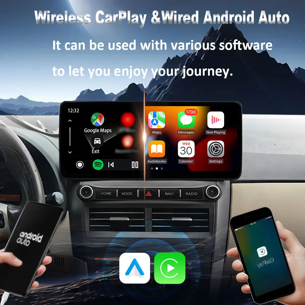 12.3'' Wireless CarPlay Touch Screen Split Screen for Nissan Sentra Sylphy 2020 - 2022 Car Radio Video Multimedia GPS Navi WiFi