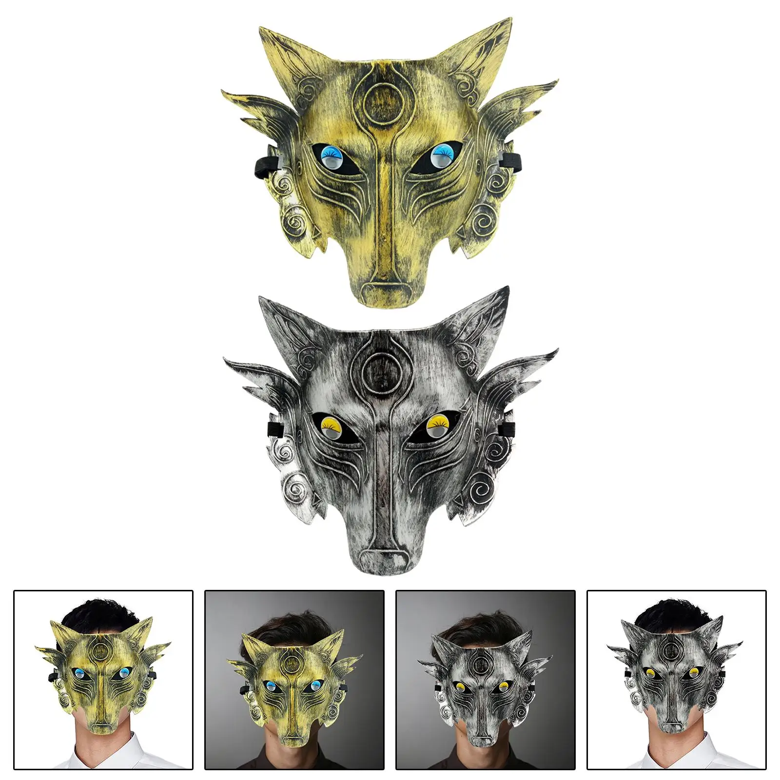 Máscara de lobo creativa para mujer, accesorios de disfraz de Cosplay, máscara facial de hombre lobo para fiesta de graduación, Halloween, Club nocturno, cumpleaños